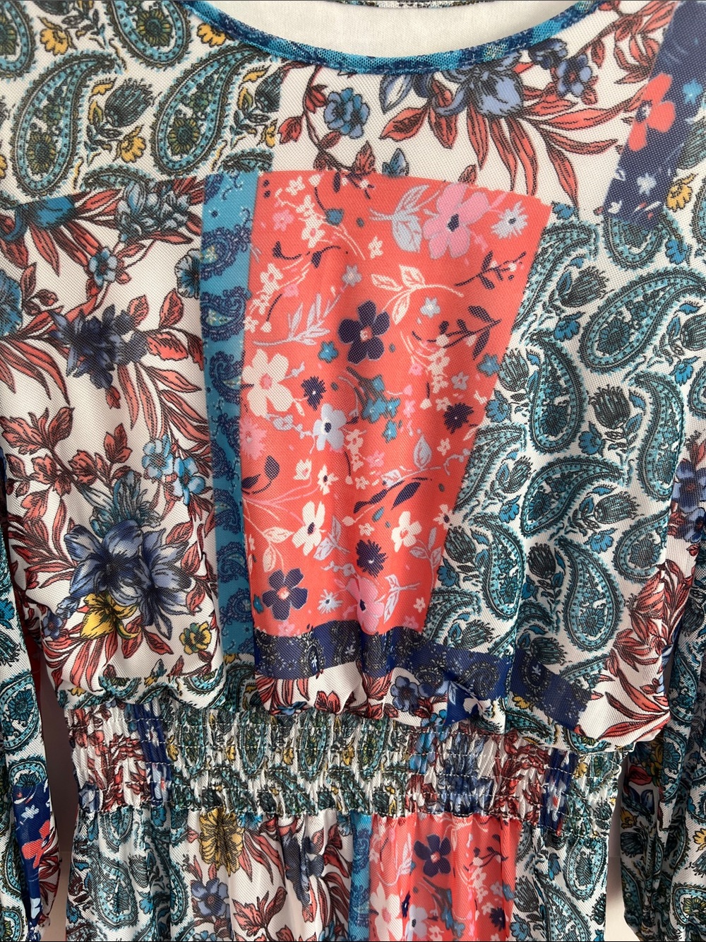 Stella & Julie Bohemian Patchwork Floral Maxi Dress-EUC - Picture 3 of 9